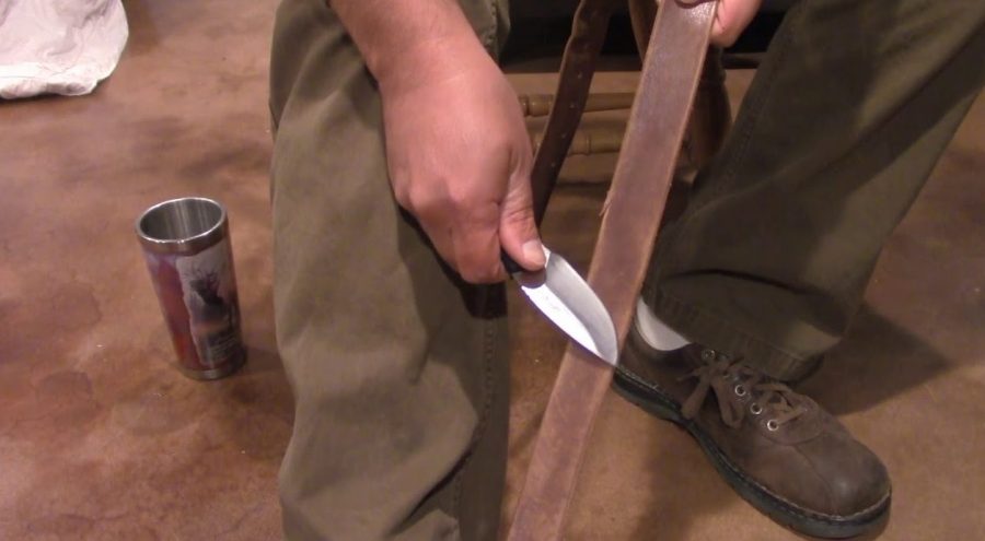 leather belt for sharpening knives